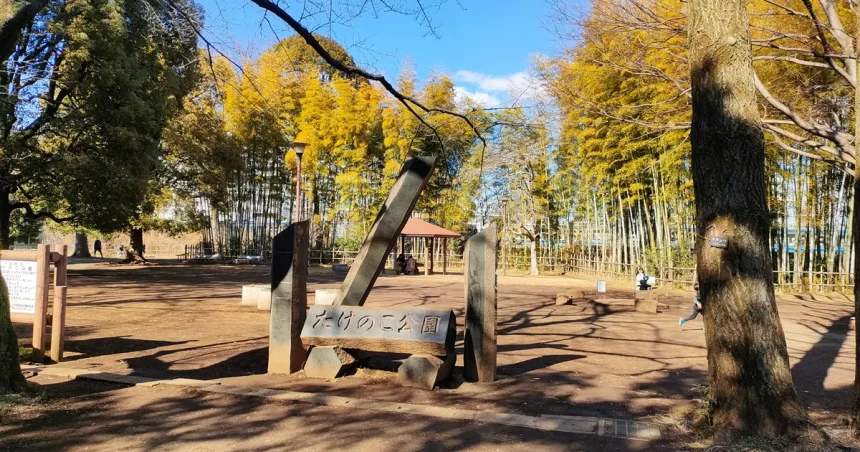 小平市にあるたけのこ公園の入口付近